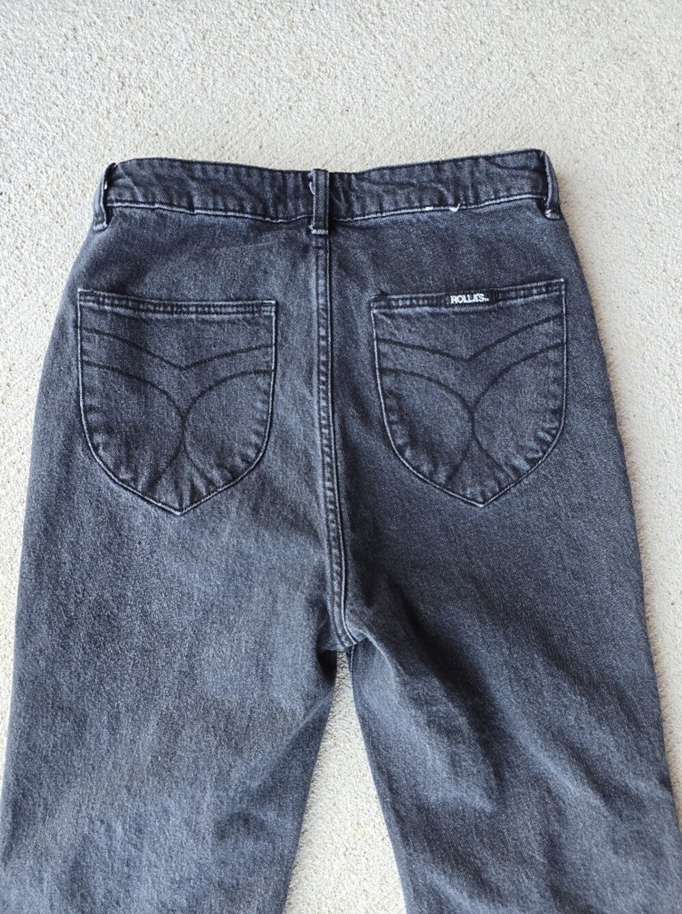 Rolla's Eastcoast Crop Flare Washed Black High-Rise Denim Jeans Size 27 - Picture 10 of 10